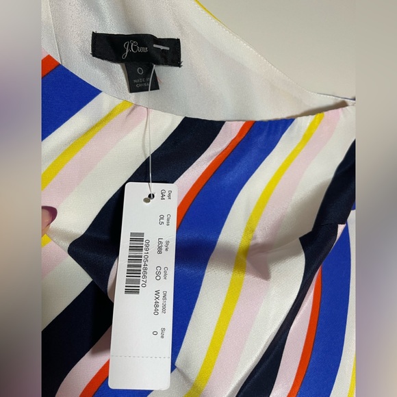 J. Crew Silk one-shoulder dress style L6388 Sz 0 NWT - Picture 6 of 7